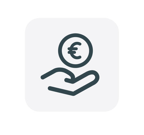 Geld für den Gebrauchtwagen erhalten Das Icon symbolisiert den 3. Schritt beim Auto verkaufen in der Nähe.
